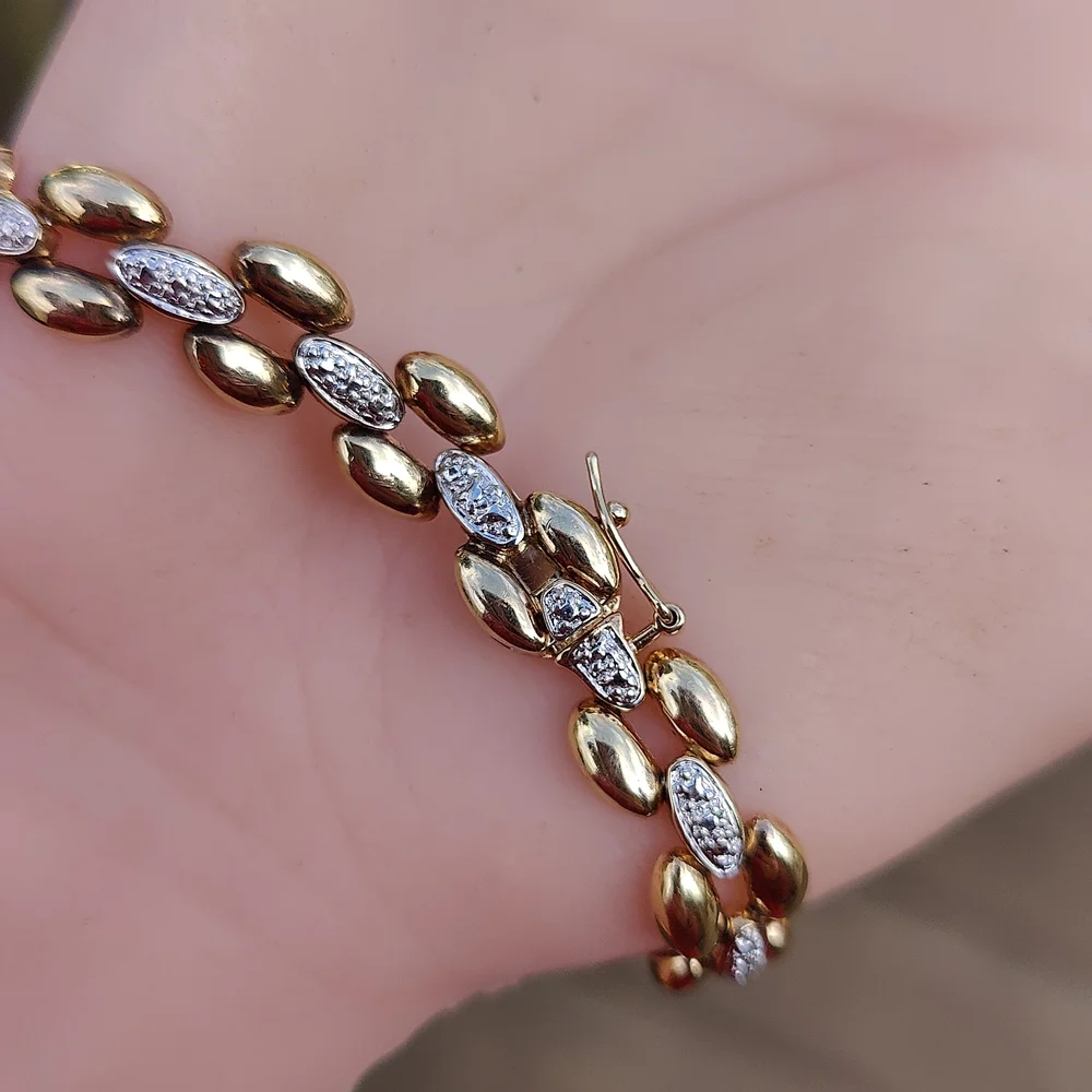 Ross-Simons 14k Vermeil Sterling Silver Diamond Bracelet - Picture 8 of 8